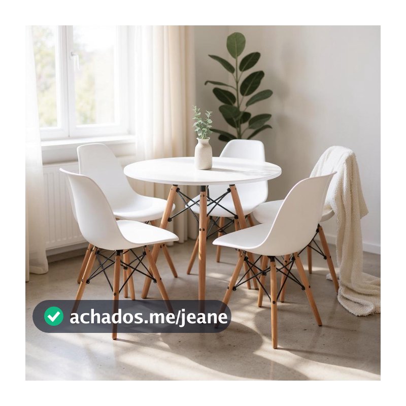 Kit com 4 Cadeiras Eames – Estilo Contemporâneo para Sala de Jantar ou Escritório