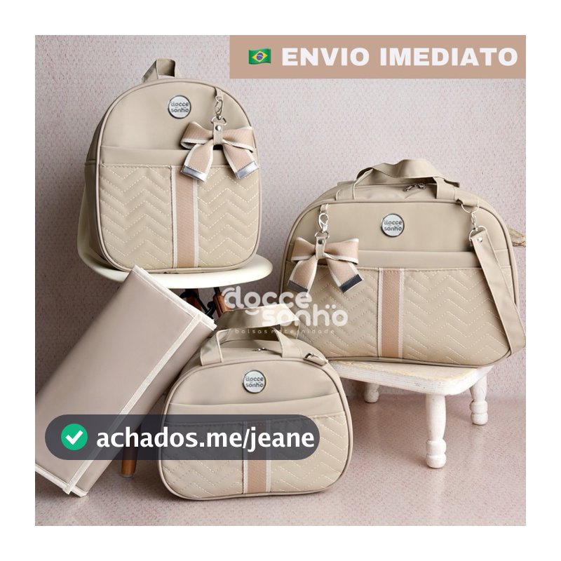 Kit bolsa maternidade com 4 peças mochila bolsa pequena e trocador para bebê menino e menina (AD 4P)