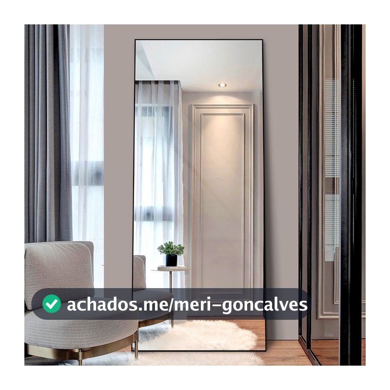 Espelho de Corpo Inteiro Decoração Loja Casa Provador Closet Sala Quarto Lavabo Banheiro 40cm x 80cm