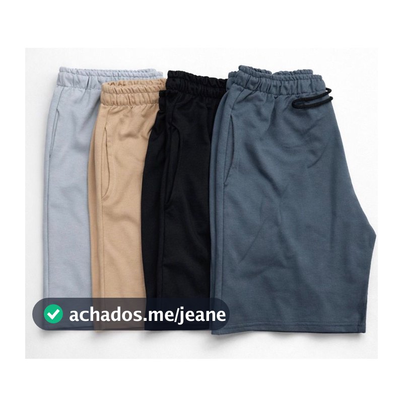Kit 4 Bermudas moletom premium algodao, masculino cores sortidas - moda casual, academia