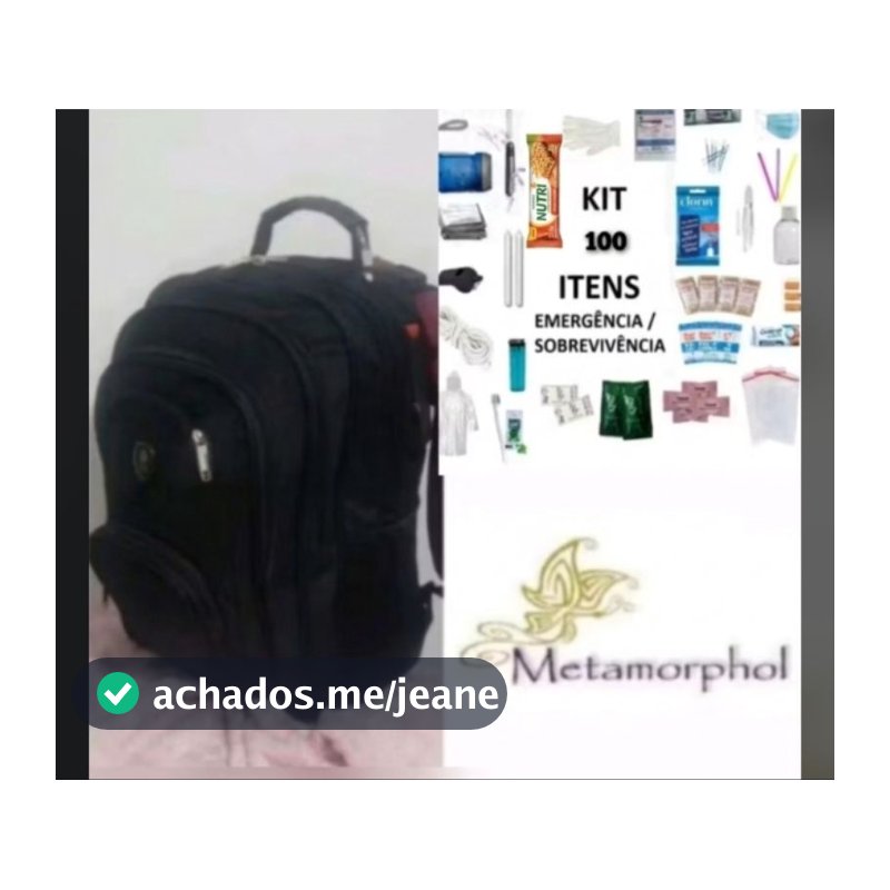Mochila de Emergência Impermeável + 100 ITENS Sobrevivência