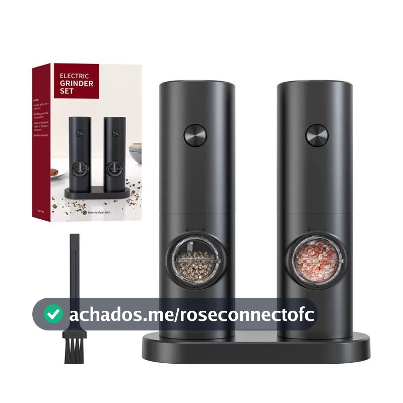 Kit Moedor Elétrico de Sal e Pimenta Premium - Ajustável e Automático A Base de Pilhas