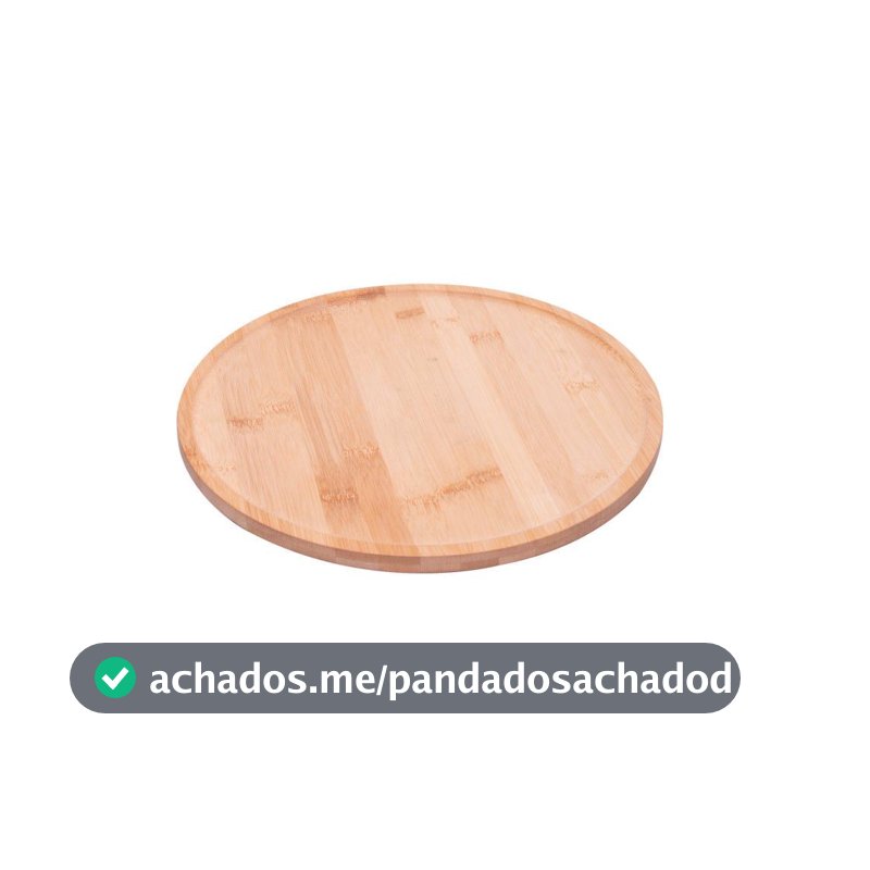 Tábua Giratória Lyor Redonda 30cm Bambu Natural para Servir Queijos Petiscos Aperitivos Mesa Posta Cozinha e Decoração