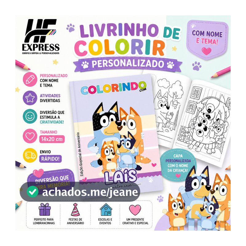 Lembrancinha Livrinho para Colorir Personalizado QUALQUER Tema - Envio no mesmo dia - Para festa
