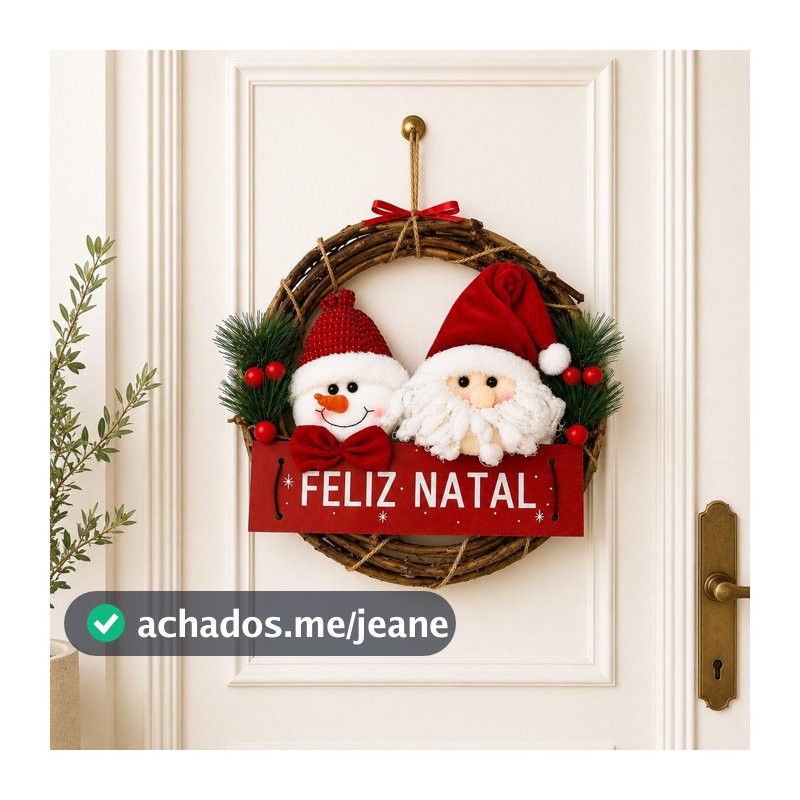 Guirlanda De Natal Luxo Papai Noel Boneco De Neve Decoração Para Porta