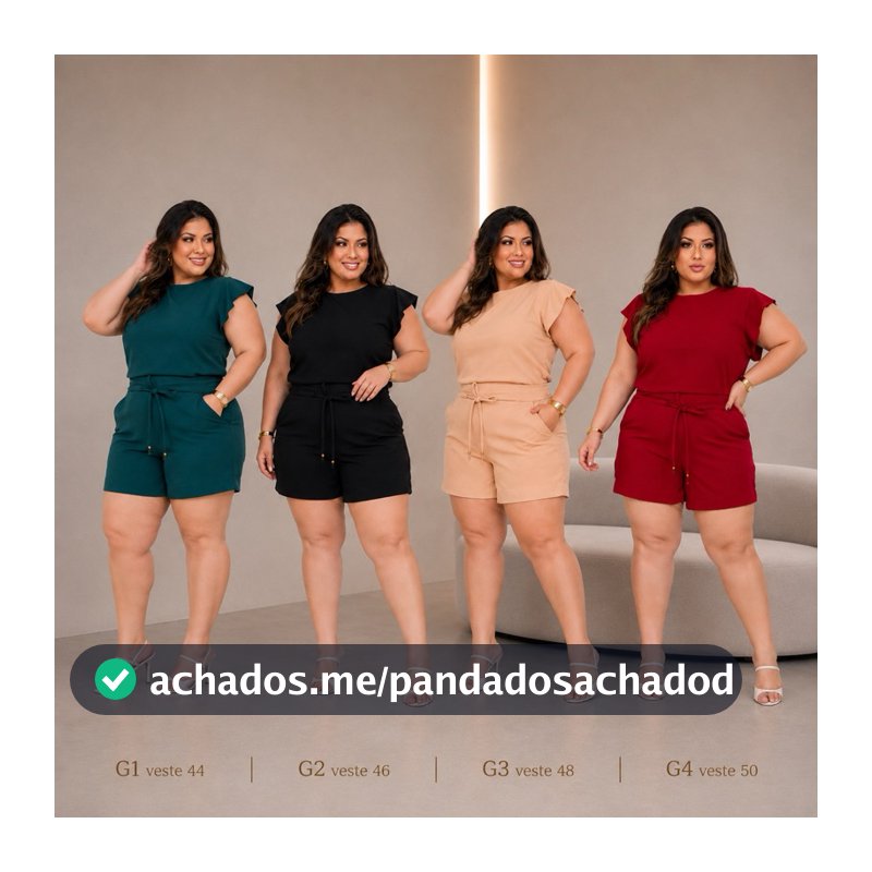 Conjunto Feminino Plus Size Casual Tamanhos 44 ao 50 - Tecido Crepe Elegante