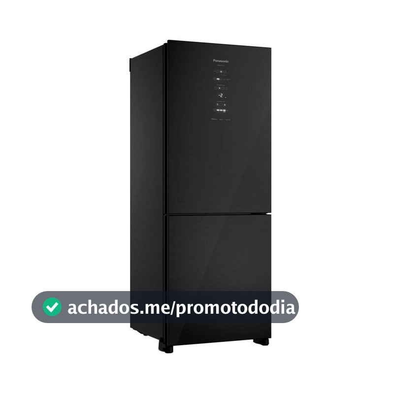 Geladeira/Refrigerador Panasonic BB65GV7BC 467 Litros - Intuitive+  Frost Free, Inverter, Black Glass, Bivolt