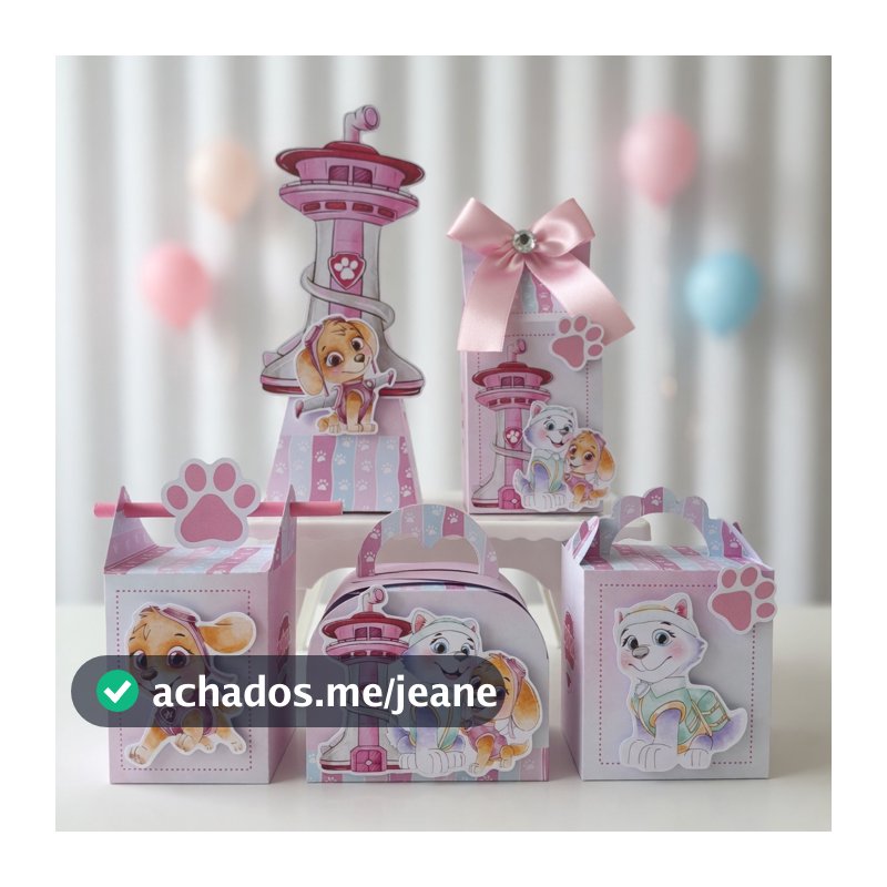 KIT CAIXAS PATRULHA CANINA/SKYE E EVEREST/LEMBRANCINHAS PERSONALIZADAS
