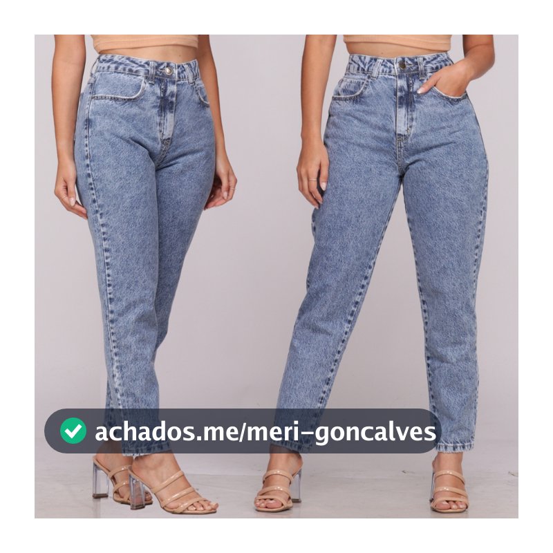 Calça Mom Jeans Cintura Alta Feminina Levanta Bumbum