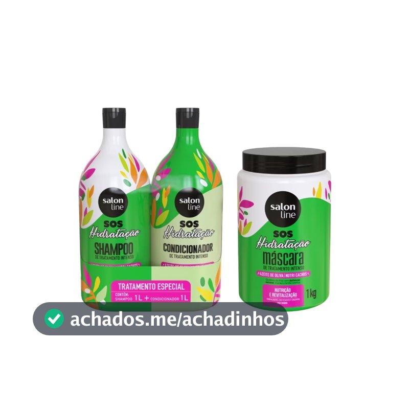 Kit SOS Hidratação Ultra Cachos com Máscara de Hidratação Salon Line