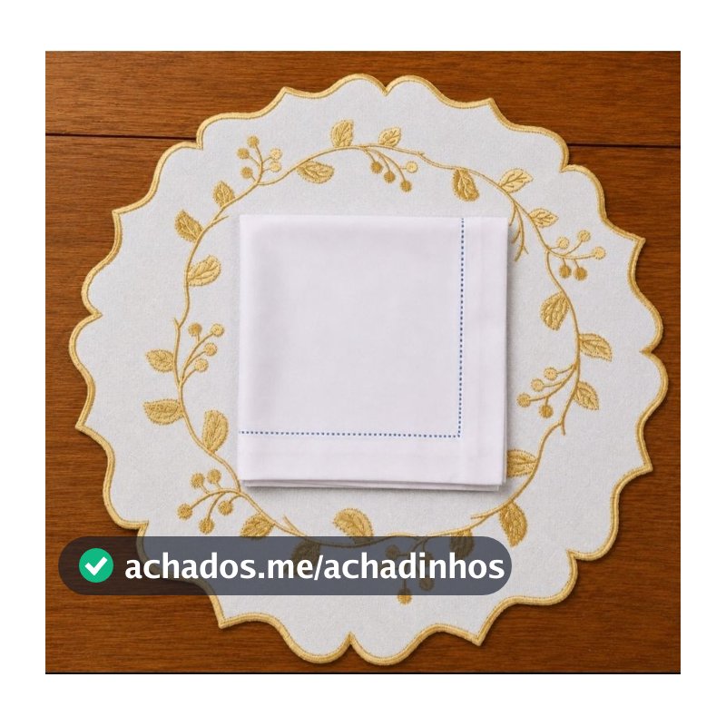 Jogo Americano Bordado dourado kit 6 unidades