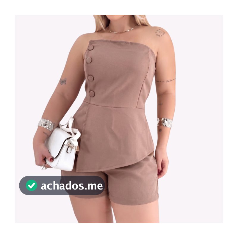 Conjunto Alfaiataria Feminino Liso Roupas Femininas Assimétrica Única Modelador Luxo Conforto