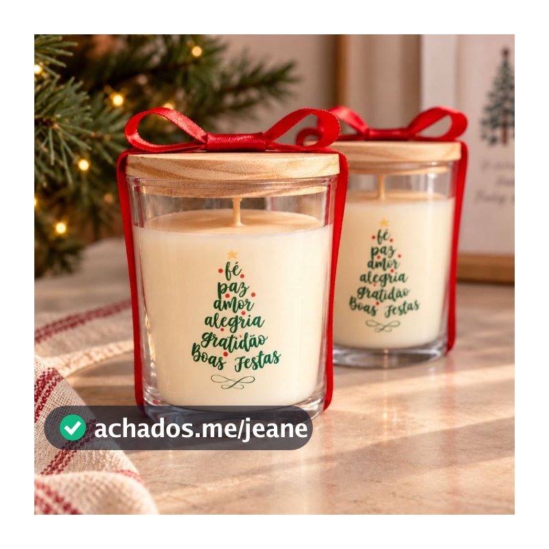 kit 6 Lembrancinhas de Natal - vela aromática no saquinho de organza