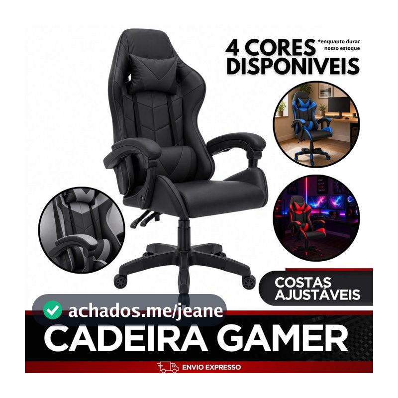 Cadeira Gamer Executiva Ergonômica Reclinável Para Setup Escritório Home Office Conforto Premium