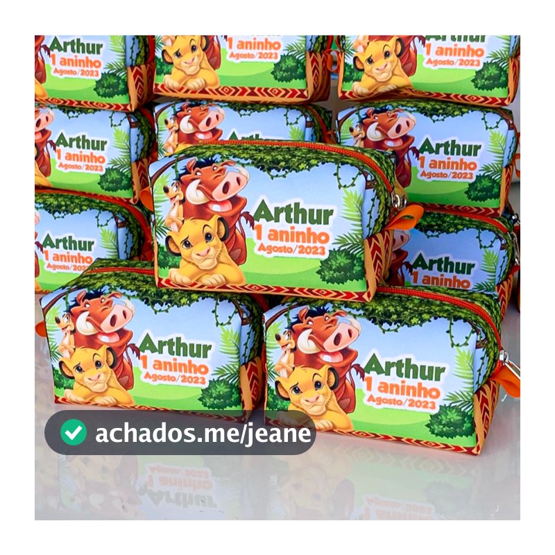 Kit Bolsinhas Necessaire Personalizada lembrancinhas aniversário Box P Simba Rei Leão