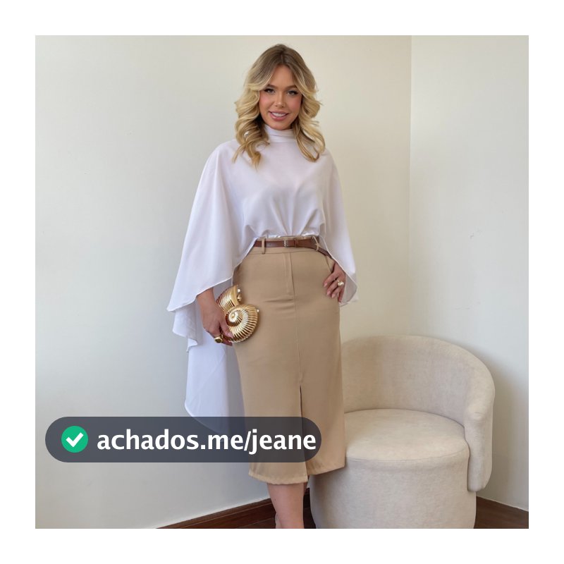 Saia Midi Feminina Social Alfaiataria Bolso Faca Acompanha Cinto – Sofisticada e Confortável Valued