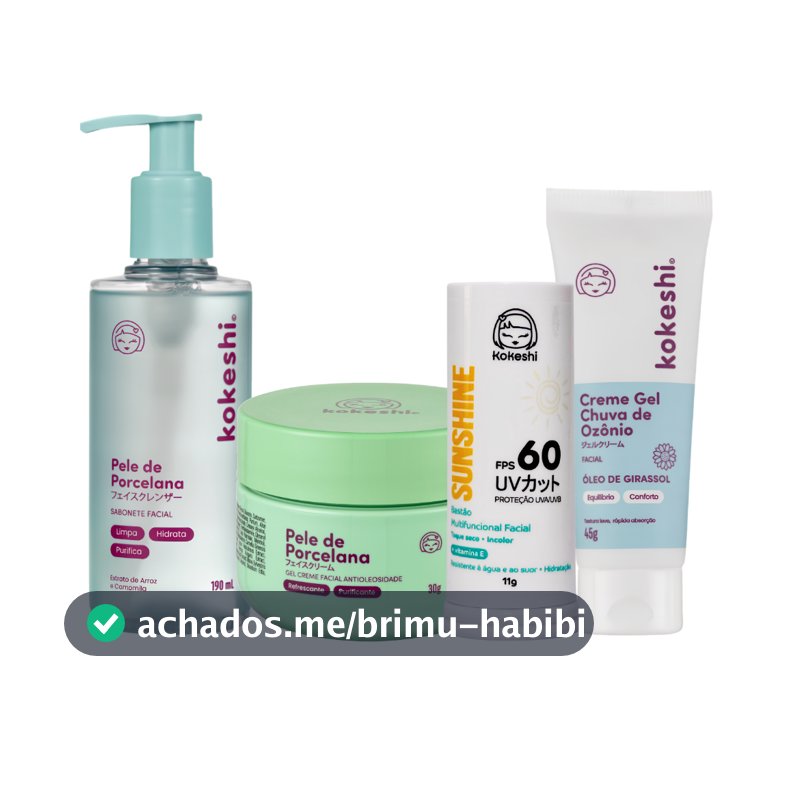 Kit Skincare Antioleosidade e Hidratação 4 Produtos - Kokeshi