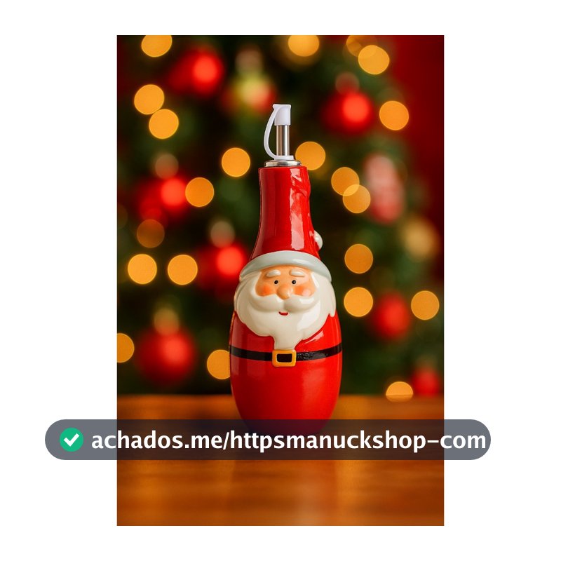 Porta azeite porcelana ceramica papai noel natal jarra natalina decoração mesa ceia galheteiro