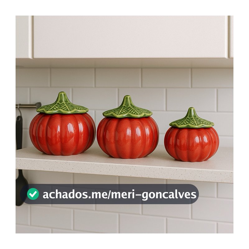 Kit 3 Moranga Em Cerâmica Com Tampa Decoração Casa Cozinha Recipiente