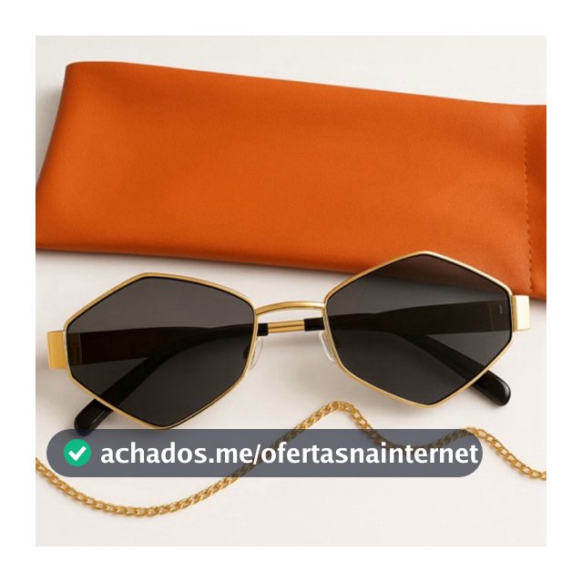 Óculos de Sol Retrô Poligonal da Moda Estilo Metal Vintage Tendência Corte Diamante Unissex