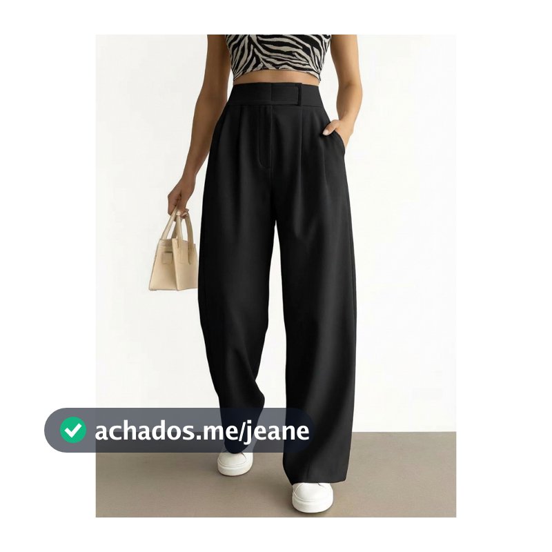 1452 Calça Feminina, Cintura Alta, Elegante, Despojada, Social, Casual, fechamento colchete.