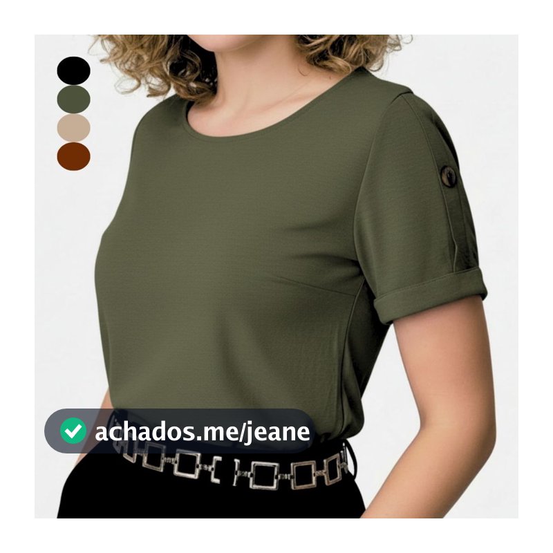 Blusa Feminina Manga Curta Estilosa Social Evangelica Elegante Casual Duna