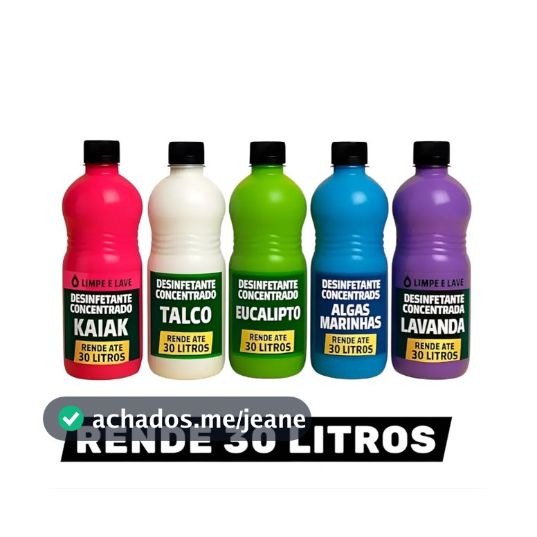 Base Desinfetante Concentrada Rende até 30L com Perfume Premium