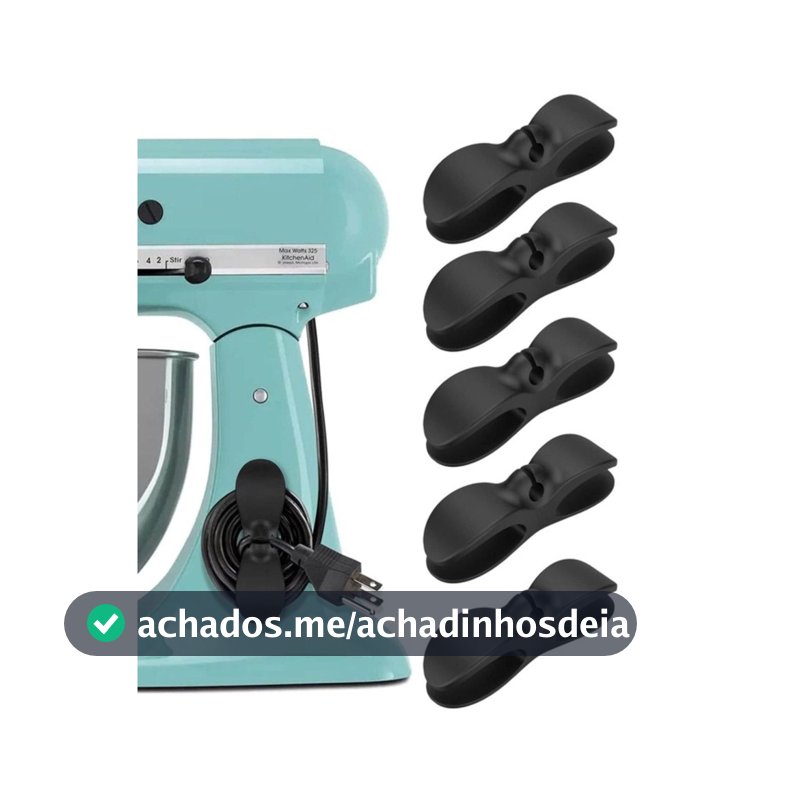 Kit 5 Organizador de Cabo Para Enrolar Fio