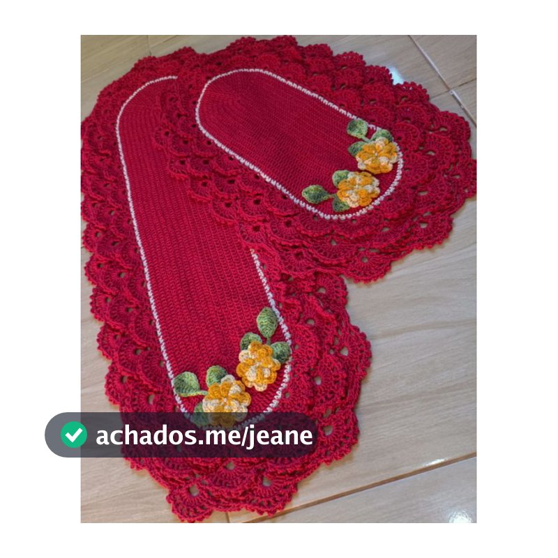 Jogo de Cozinha Rendado Crochê Casa & Decoração