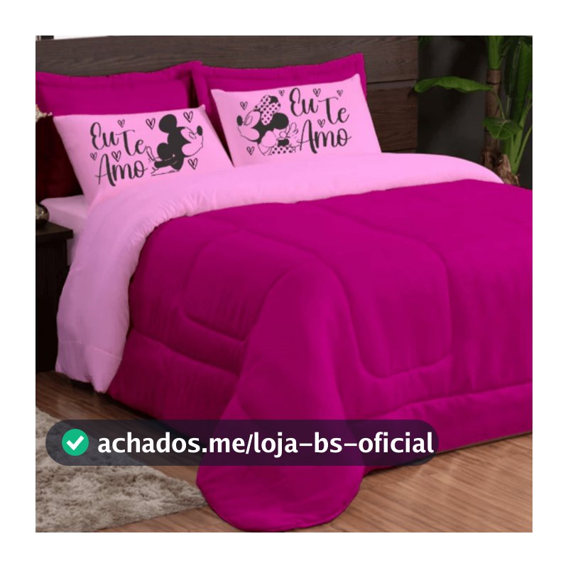 Kit 3 Peças Edredom Com Fronha Estampada Tamanhos Casal e Queen