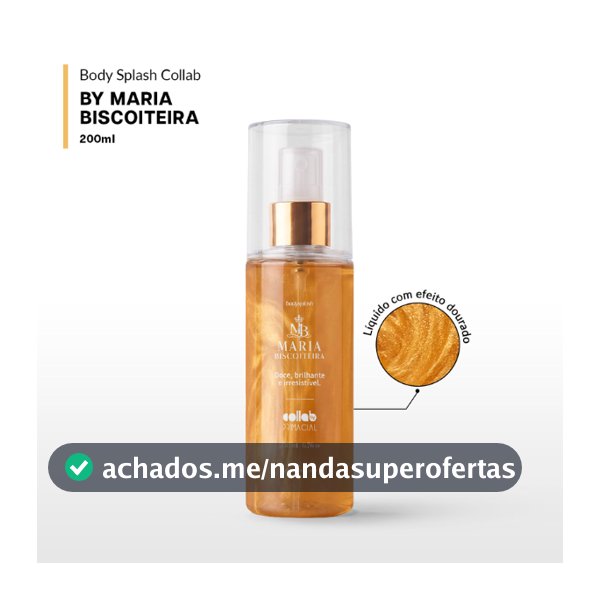 BODY SPLASH MARIA BISCOITEIRA 200ML PERFUME FLORAL COM BAUNILHA