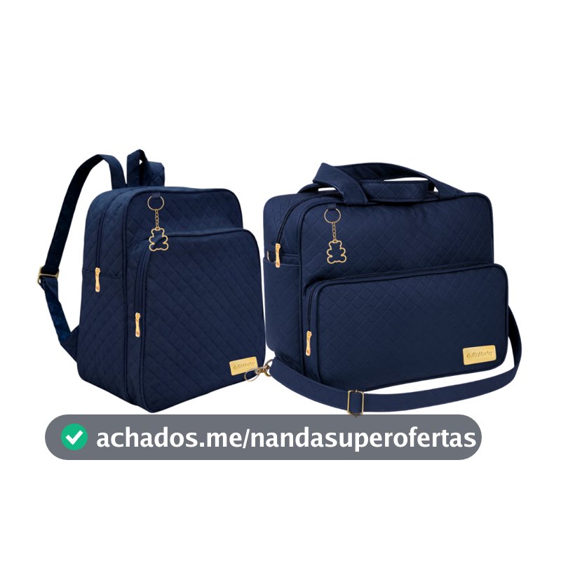 Kit Mochila e Bolsa Bebê Ursinho Dulini Baby