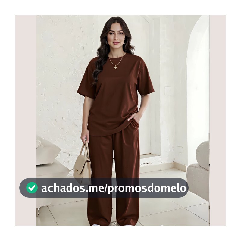 Conjunto Blusa feminina over e Calça estilo pantalona