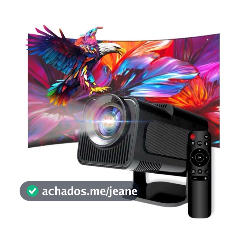 Mini Projetor HY320 Portátil Full HD 1080p | Compatível 4K, Bluetooth, HDMI, USB | Cinema em Casa com Alto-Falante Integ