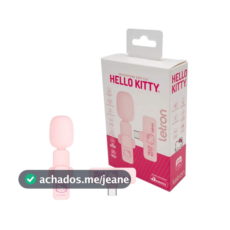 Microfone de Lapela Sem Fio Hello Kitty Caixa Letron Leo&Leo Leonora - 10511