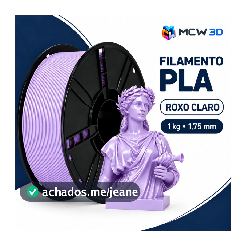 Filamento PLA Roxo Claro 1kg 1,75mm para Impressora 3D