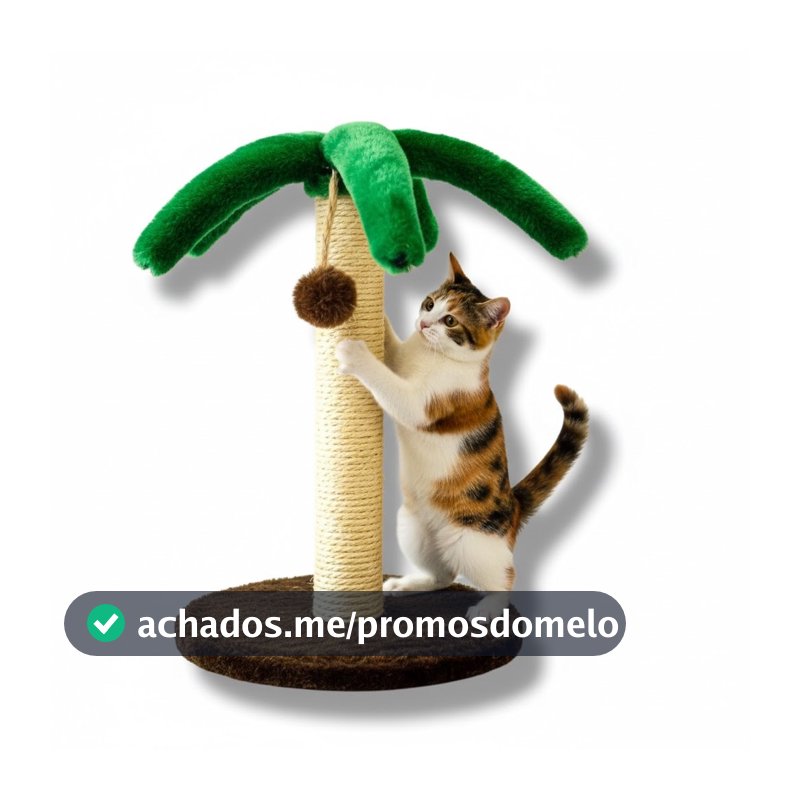 Arranhador Para Gatos Poste com Brinquedo Exclusivo Coqueiro Premium