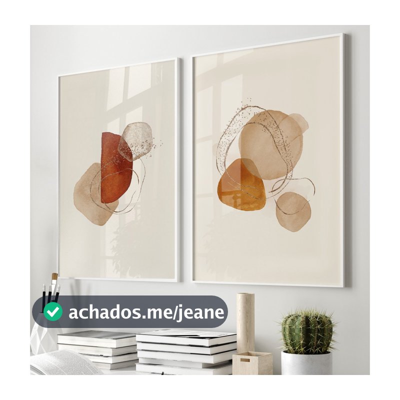 Quadros Decorativos Sala Abstrato Terracota Boho Dupla De Quadros Decorativos Quarto Com Moldura