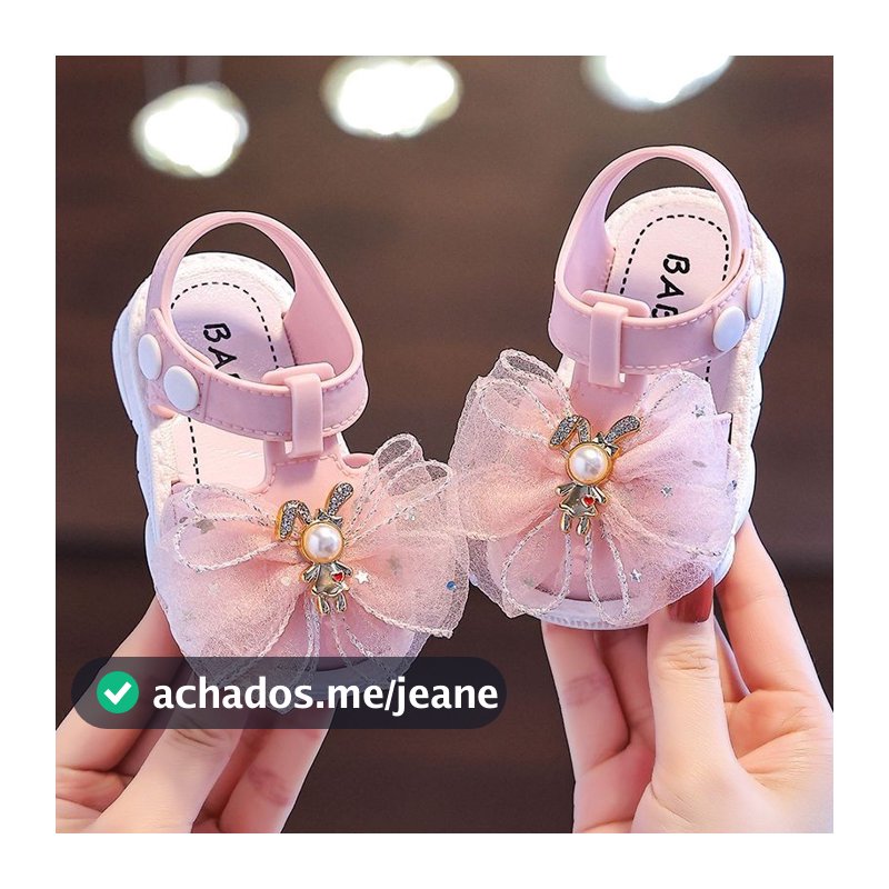 Sandálias Para Bebês Meninas Com Dedo Redondo Do Pé Moda Arco De Malha 0-3 Anos Toddler Kids Cute Bunny Soft Soles Non-slip Shoes