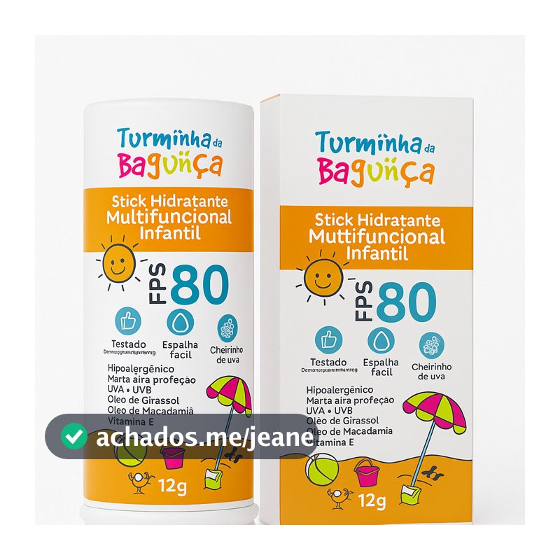 Stick Hidratante Multifuncional Infantil Turminha da Bagunça FPS 80 12g