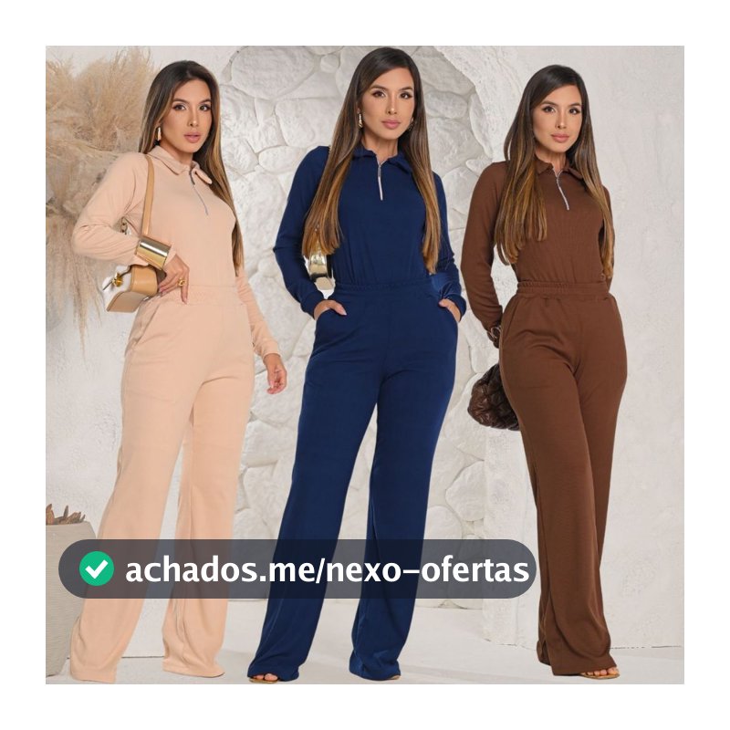 Conjunto Feminino Calça e Blusa Longa Forrado Inverno Frio