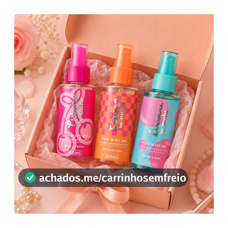 Kit Presente 03 Body Splash Luluca 100ml Fragrâncias Doces