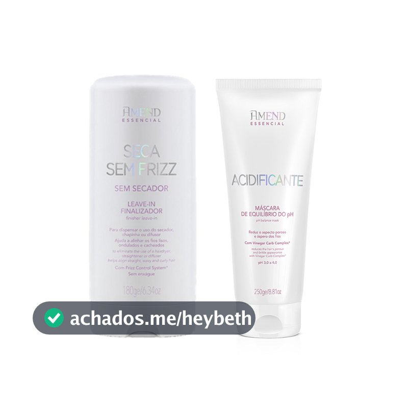 Amend KIT Seca Sem Frizz Leave-in 180g + Acidificante Máscara Equilíbrio do PH 250g