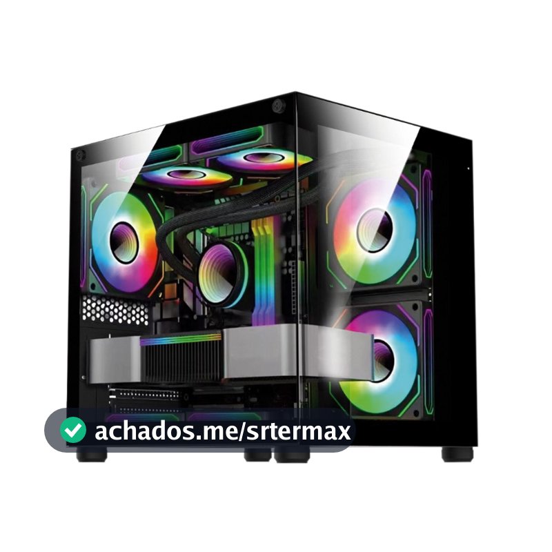 Gabinete Gamer Aquário Vidro Com 4 Fans Preto Gb1796 Hayom