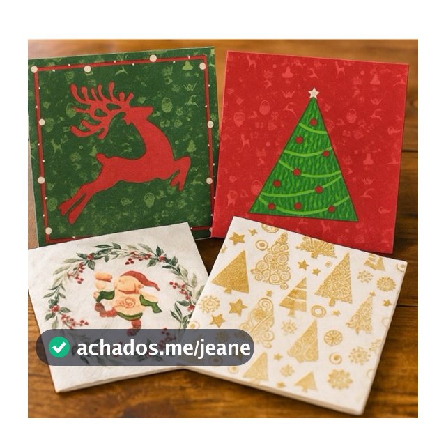 Guardanapos Papel Temáticos Natal Ano novo Pacote com 20 unidades Boas Festas Mesa Posta