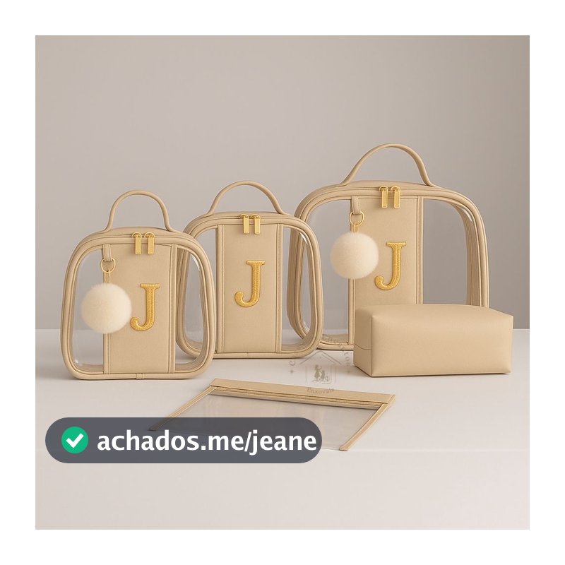 Bolsas Organizadoras de Viagem | Kit 5 Peças Personalizado com Iniciais