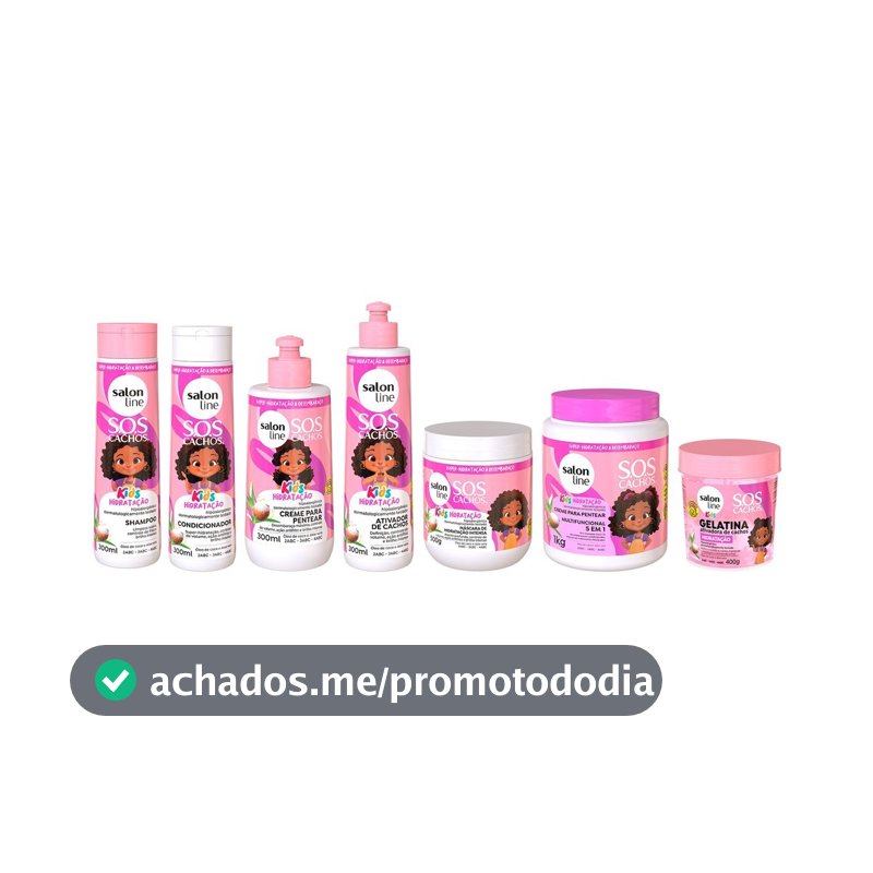 Kit Completo para os Cachos e Crespos dos pequenos com SOS Cachos Kids Hidratação