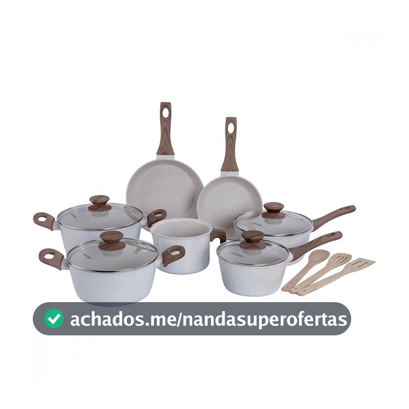 Jogo de Panelas Com 10 Peças Mimo Style Cook Indução Mármol