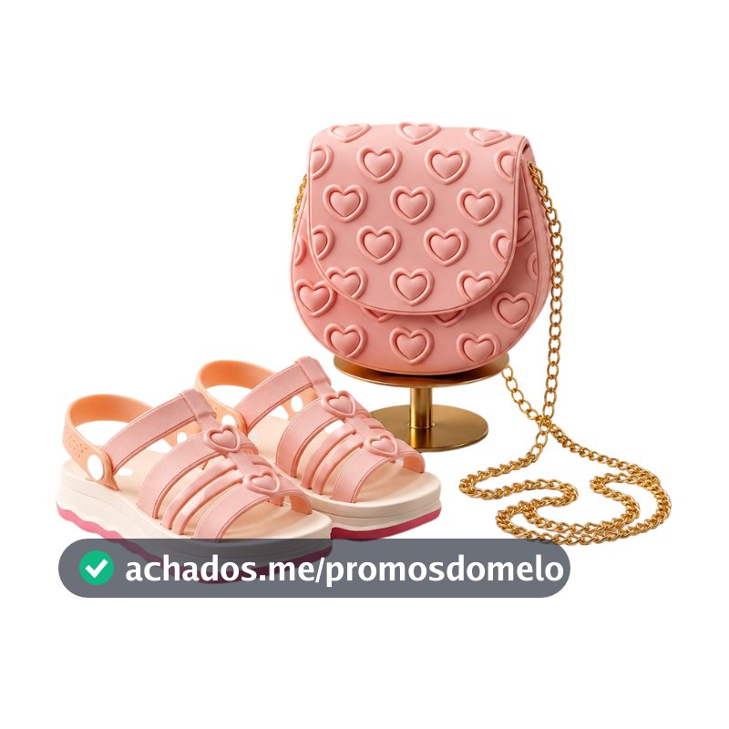 Kit Sandalia Infantil Menina com Bolsa de Coração Elegante