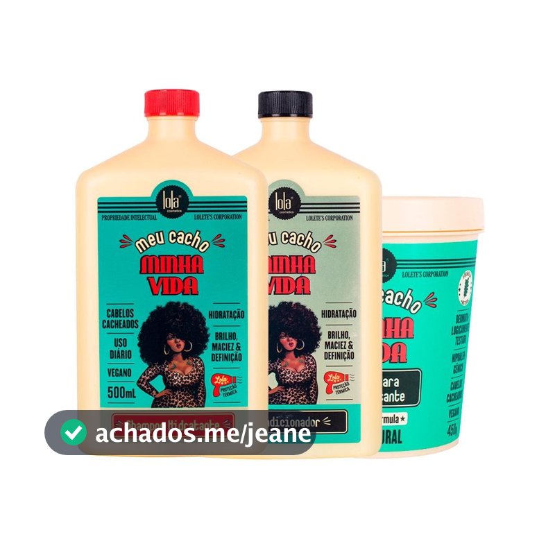 Kit Lola Meu Cacho Minha Vida Shampoo + Cond + Máscara